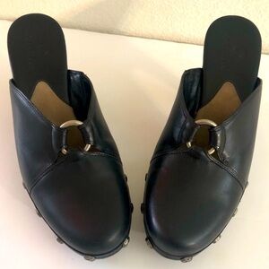 Cole Haan Kenna Clog Black Leather Studded Mules